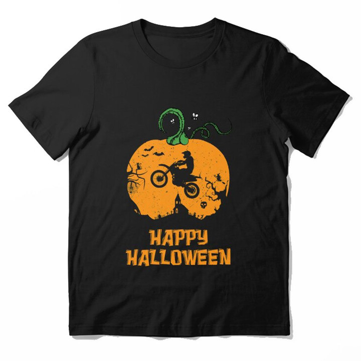 Motocross Pumpkin Happy Halloween For Dirtbike Lovers Shirt