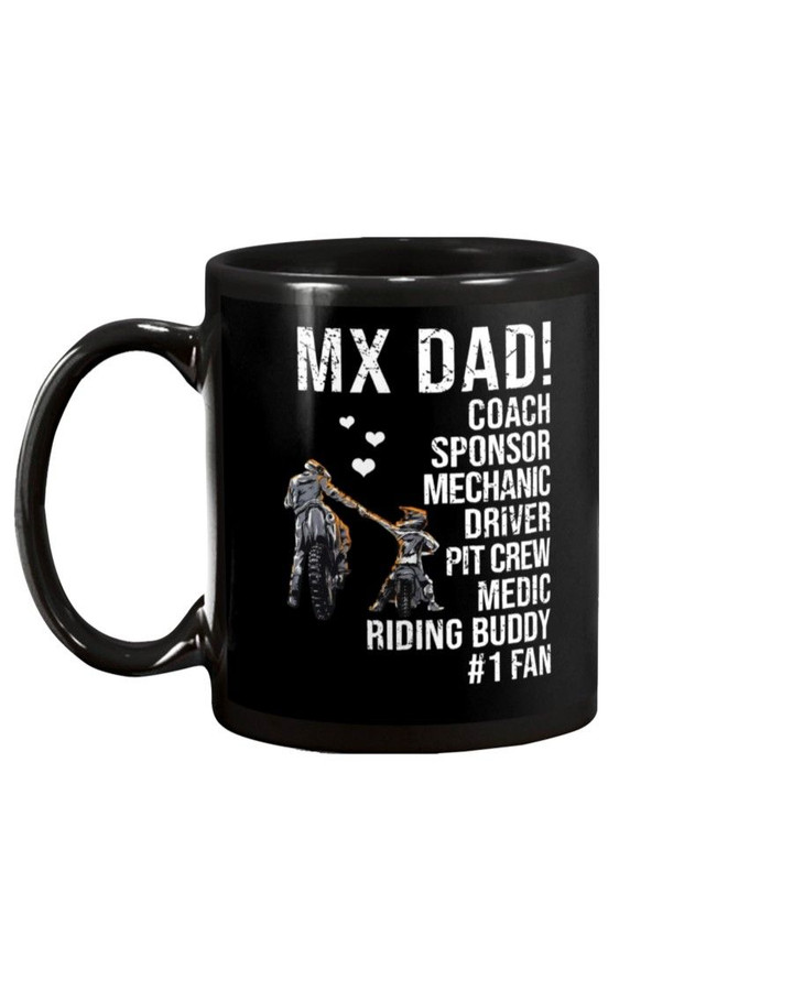 Motocross Mx Dad One Fan Father's Day Black Mug
