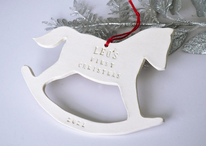 [UNIQUE] HORSE BABY FIRST CHRISTMAS ORNAMENT WOODEN