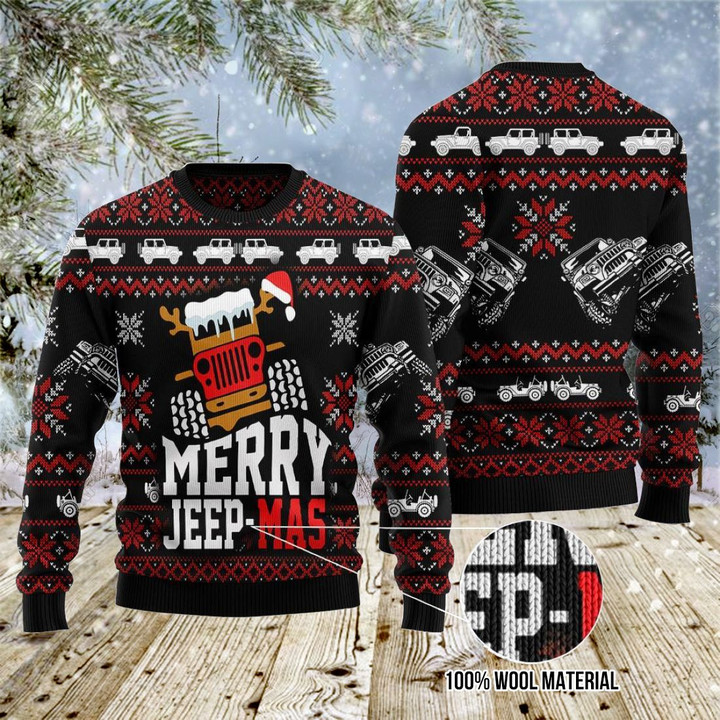 [PREMIUM] Merry Jeep-Mas Wool Ugly Sweater