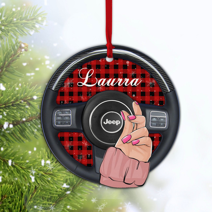 [UNIQUE] JEEP GIRL STEERING WHEEL ACRYLIC ORNAMENT (1 SIDED)