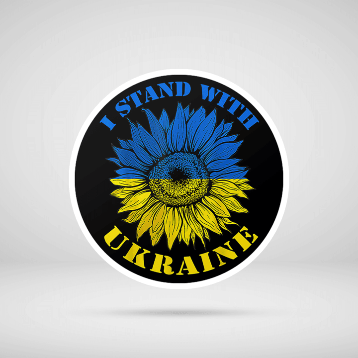 Support Ukraine Stand I With Ukraine Flag Sunflower