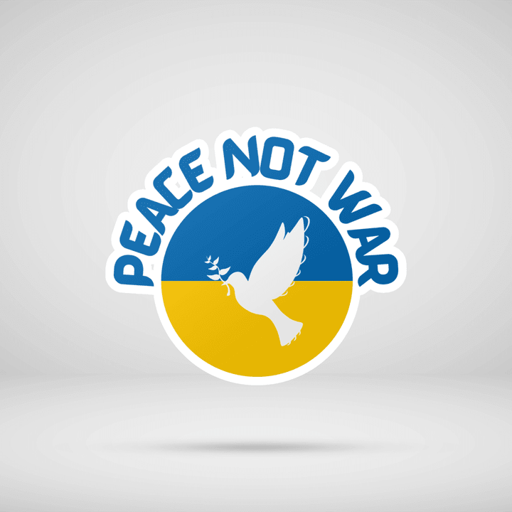 Peace Not War Dove Ukraine Flag, Ukraine Bumper Sticker, Ukraine Sticker For Cars