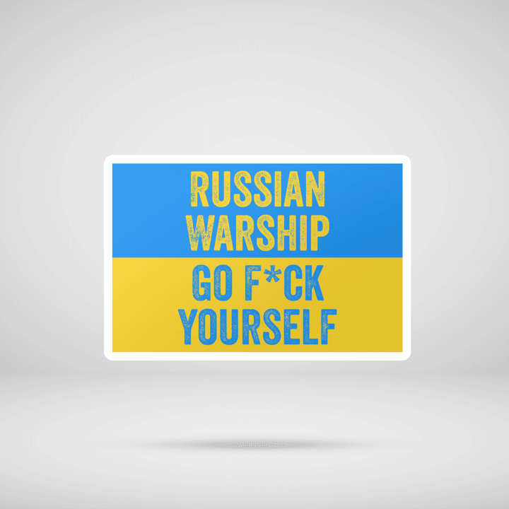 Russian Warship Go F Yourself Ukraine Flag Sticker,Ukraine Bumper Sticker, Ukraine Sticker For Cars