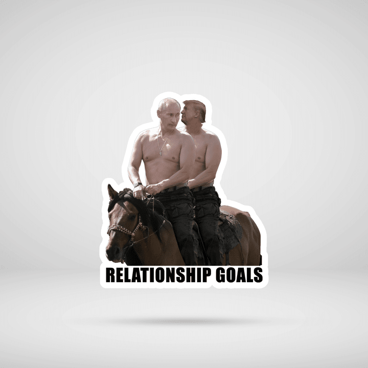 Relationship Goals Trump Putin Gas Pump Riding Horse Sticker, Putin Did That Stickers, Bumper Sticker, Ukraine Sticker For Cars