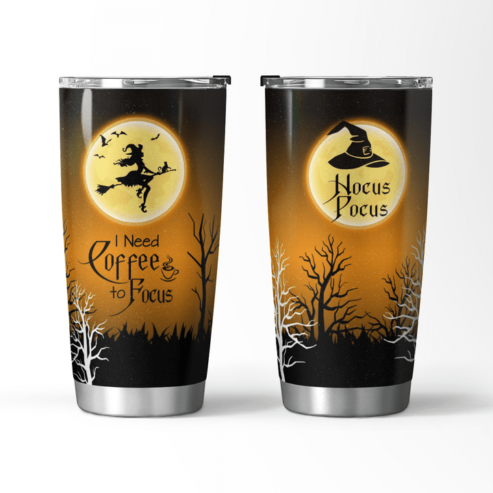 Hocus Pocus I Need Coffee To Focus Travel Mug Halloween Tumbler Cups For Adults Hocus Pocus Mugs