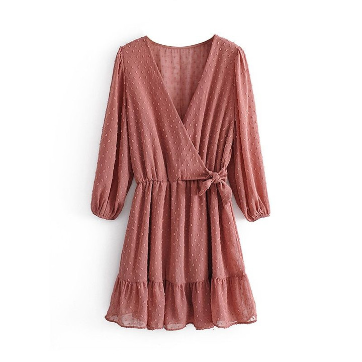 Summer Ruffle Lace Chiffon Dress