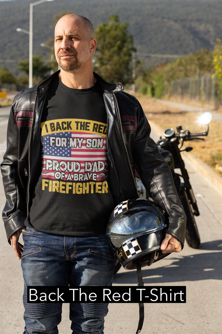 Firefighter T - shirt I Back the Red PA80