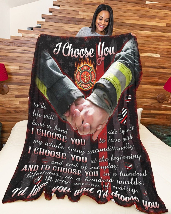 Firefighter I Choose You Sherpa Blanket PA117