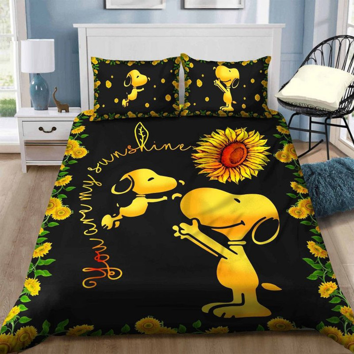 Sunflower x Snoopy Bedding Set Sleepy Duvet Quilt Bedding Set NDH