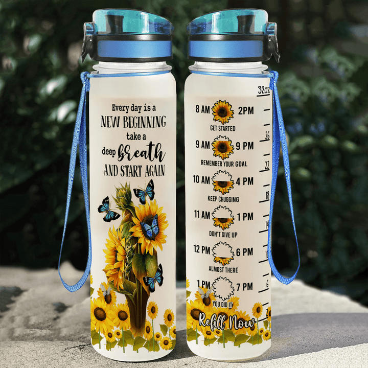 Sunflower Butterfly Water Tracker Bottle NDH2