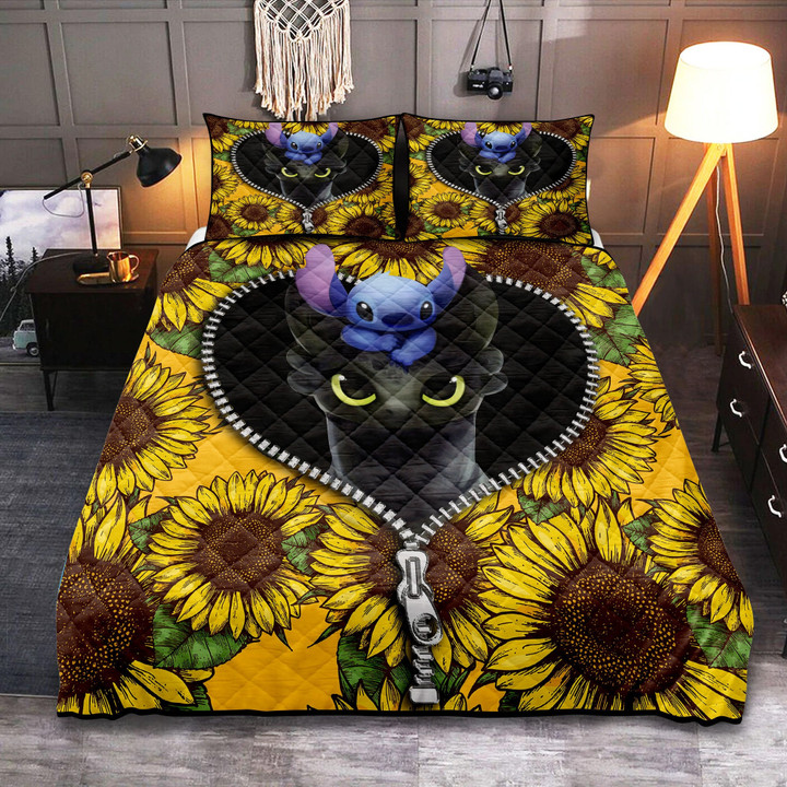 Stitch Toothless & Sunflower Bedding Set VH-NHH