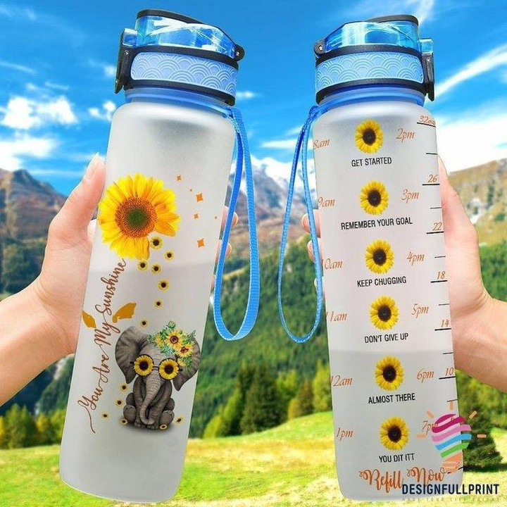 Sunflower & Elephas Water Tracker Bottle VH-TM