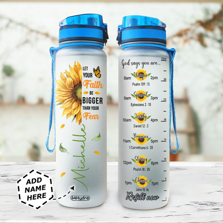 Sunflower Water Tracker Bottle NHN