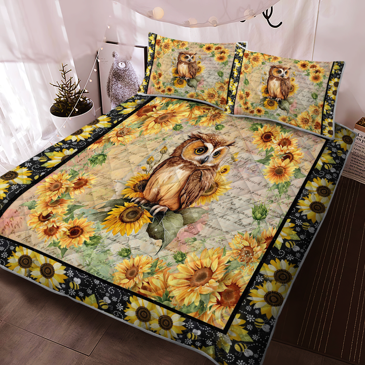 Sunflower Owl Bedding Set VA
