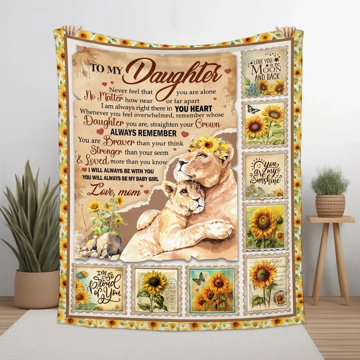 Resger Sunflower To My Daughter Quilt Blanket – HA87