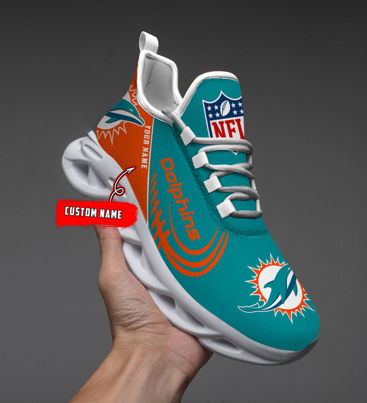 Custom Name – Miami Dolphins -PERSONALIZED MAX SOUL SHOES