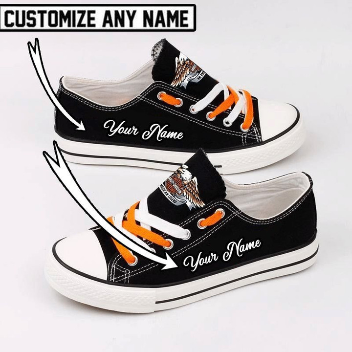 PERSONALIZED HARLEY DAVIDSON CANVAS LOW-TOP 1 - kk854123