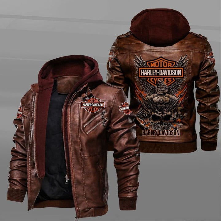 Harley Davidson Zipper PU Leather jacket Design 3D Full Printed Size S-3XL M12104
