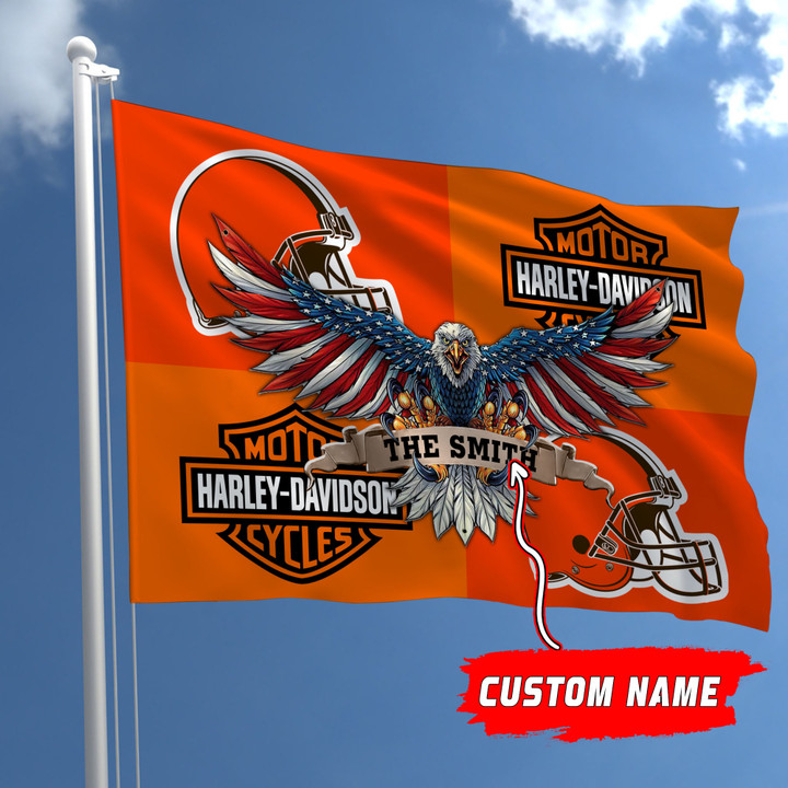 Custom Name-HD-Cleveland Browns-Flag CLE2110