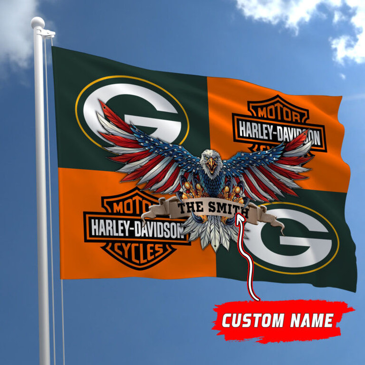 Custom Name-HD-Green Bay Packers-Flag pack290