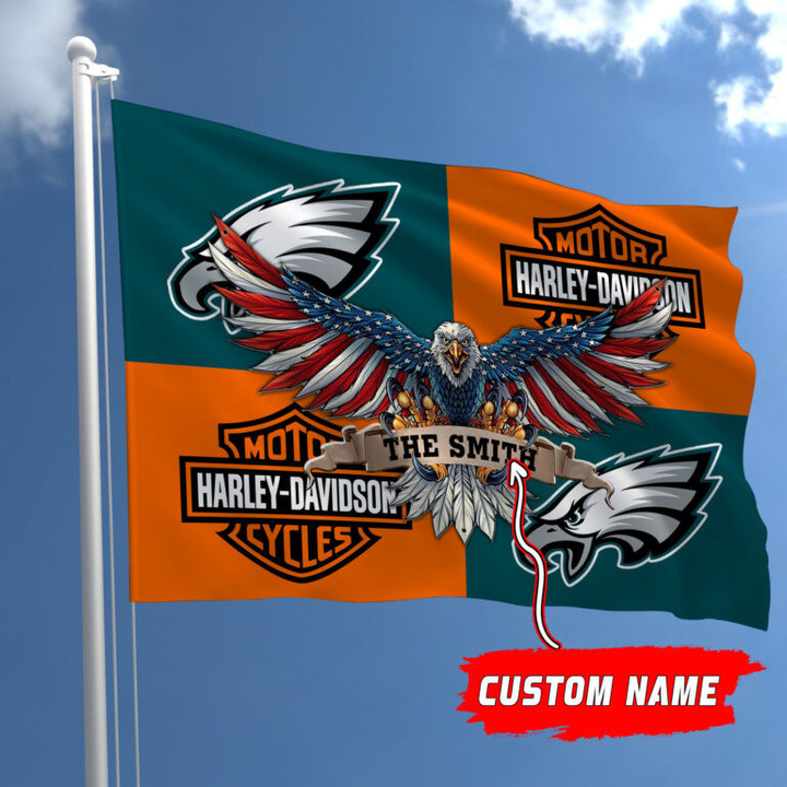 Custom Name-HD-Philadelphia Eagles-Flag EG1112