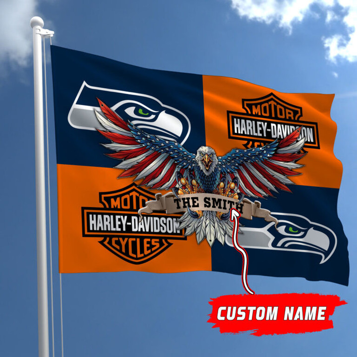 Custom Name-HD-Seattle Seahawks-Flag SE2110