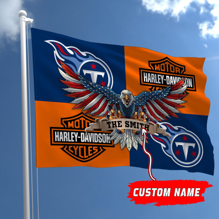 Custom Name-HD-Tennessee Titans-Flag tan202