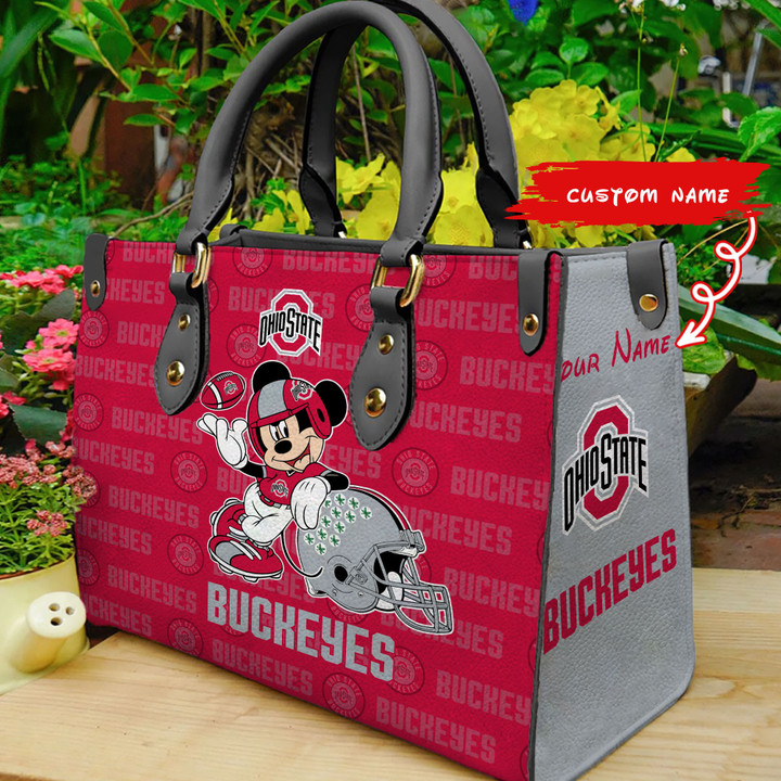 NCAAF Ohio State Buckeyes Mickey Mouse (Your Name) Women 3D Small Handbag Nicegift WSH-V4J5