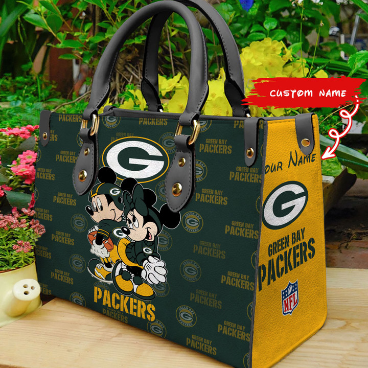 Green Bay Packers Personalized Leather Hand Bag BB91