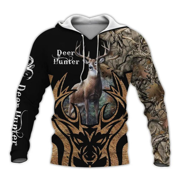 Camo Deer Hunting Hoodie T-Shirt Sweatshirt NM