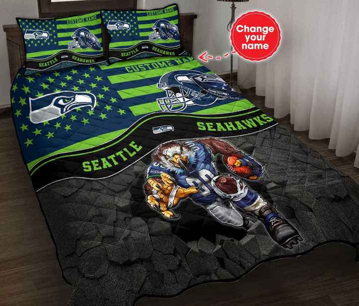 Seattle Seahawks Personalized Quilt Set BG29