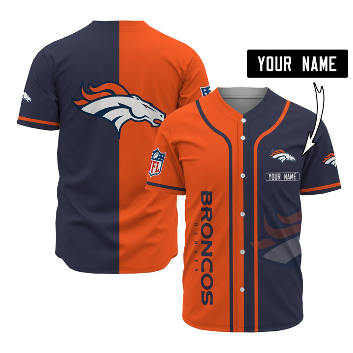 Denver Broncos Personalized Baseball Jersey 522