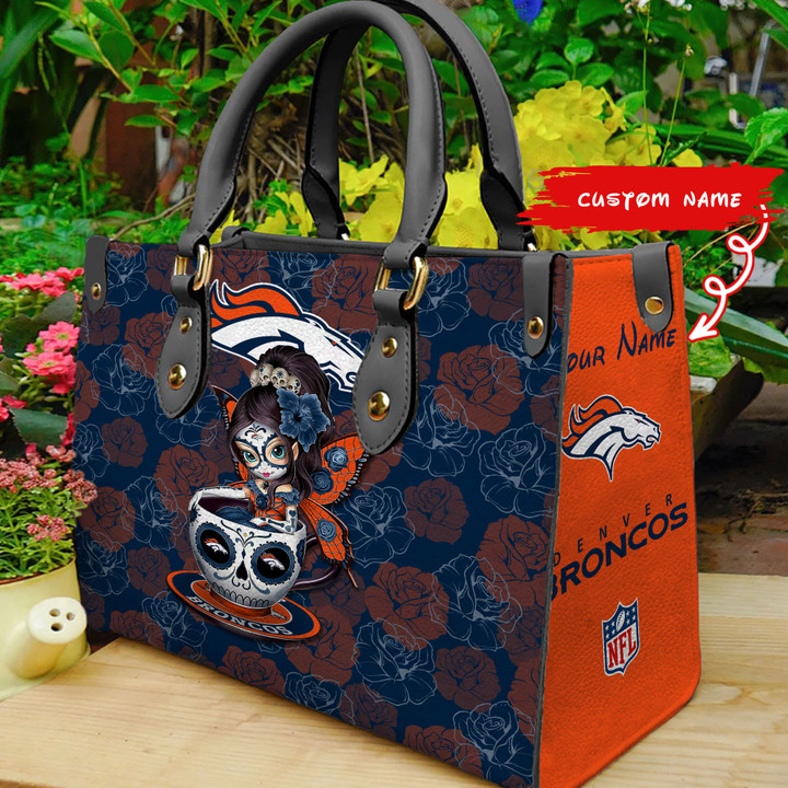 Denver Broncos Personalized Leather Hand Bag BB57