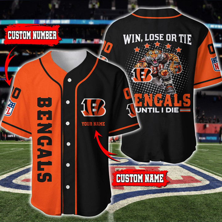 Cincinnati Bengals Personalized Baseball Jersey BG568