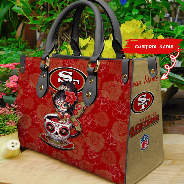 San Francisco 49ers Personalized Leather Hand Bag BB75