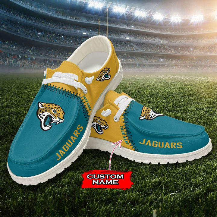Jacksonville Jaguars Moccasin Slippers - Hey Dude Shoes Style AZCHDUDE066