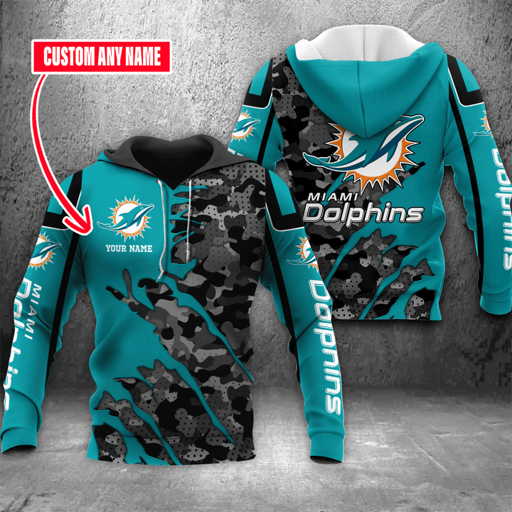 NFL Miami Dolphins (Your Name) Hoodie 3D Nicegift 3HO-C0G8