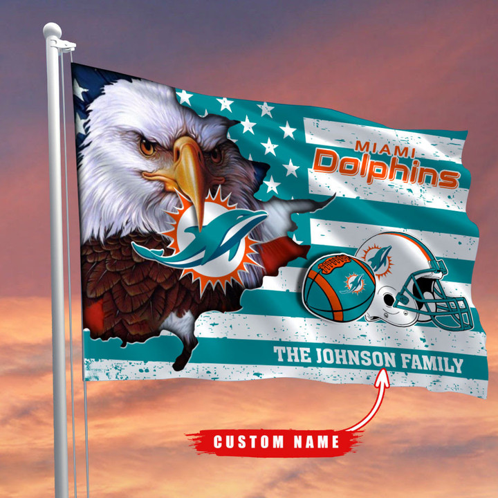 Miami Dolphins-Flag-Custom Name