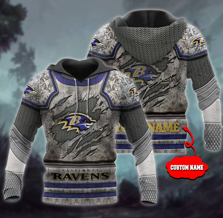 NFL Baltimore Ravens (Your Name) Hoodie 3D Nicegift 3HO-S5Q9