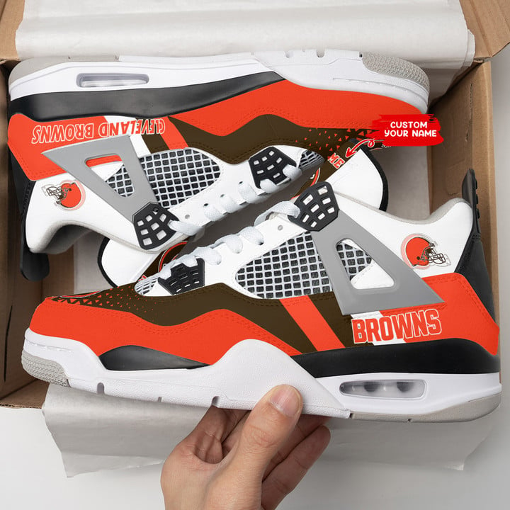 Cleveland Browns Personalized AJ4 Sneaker BG208