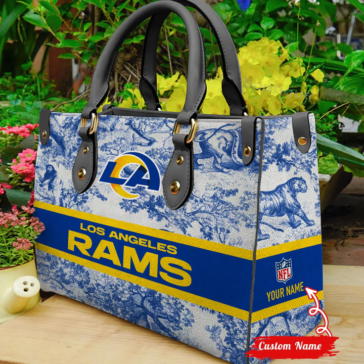 Los Angeles Rams Personalized Leather Hand Bag BB312