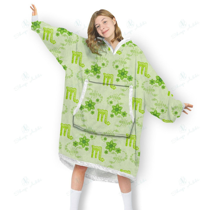 Scorpio Zodiac Blanket Hoodie, Comfortable Giant Hoodie Blanket for Women Men Adults, OS-HHA0037