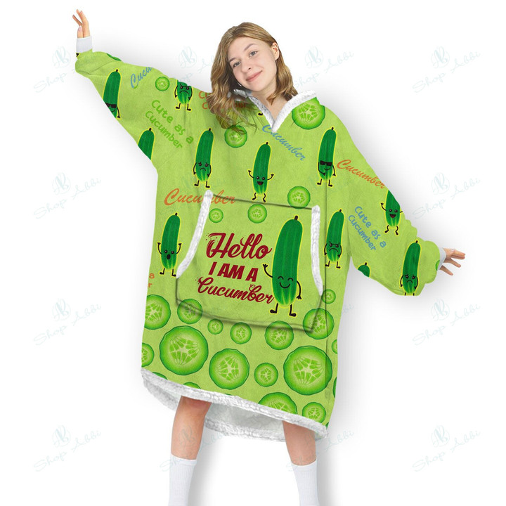 Hello I Am A Cucumber Vegetables Oversized Hoodie 3D Apparel