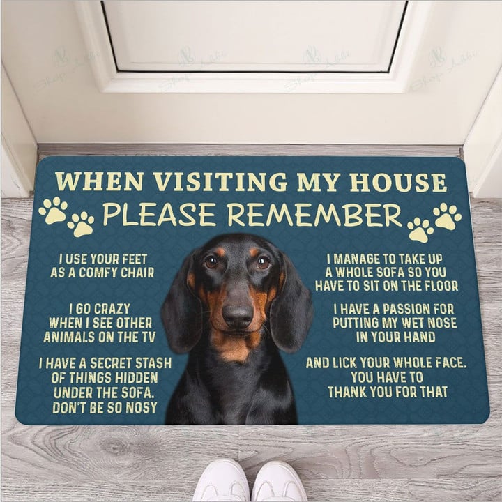 When Visit My House Please Remember Dachshund Dog Doormat
