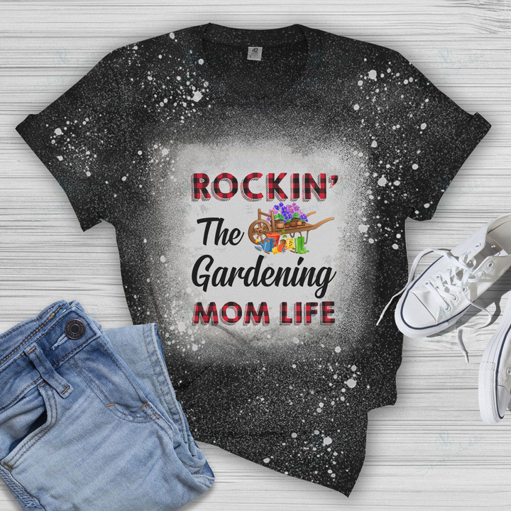 Rockin' The Gardening Mom Bleached T-shirt