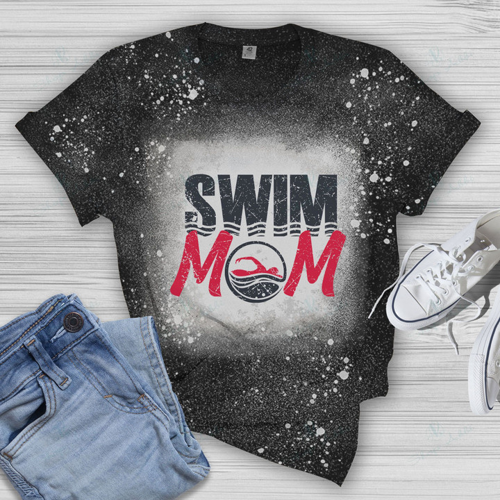 Swim Mom 2D Bleached T-shirt
