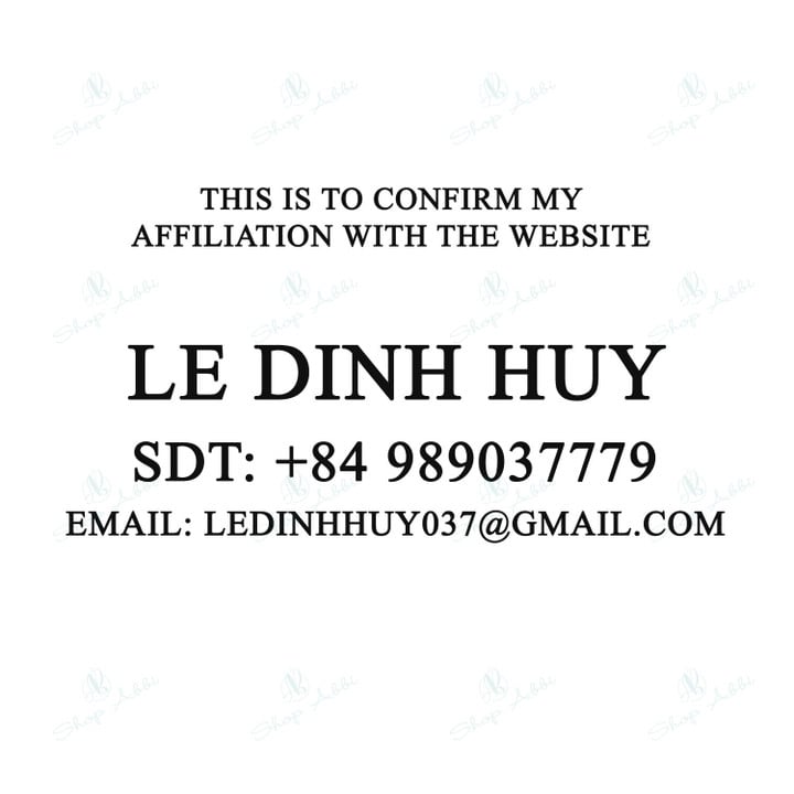 This is to confirm my affiliation with the website