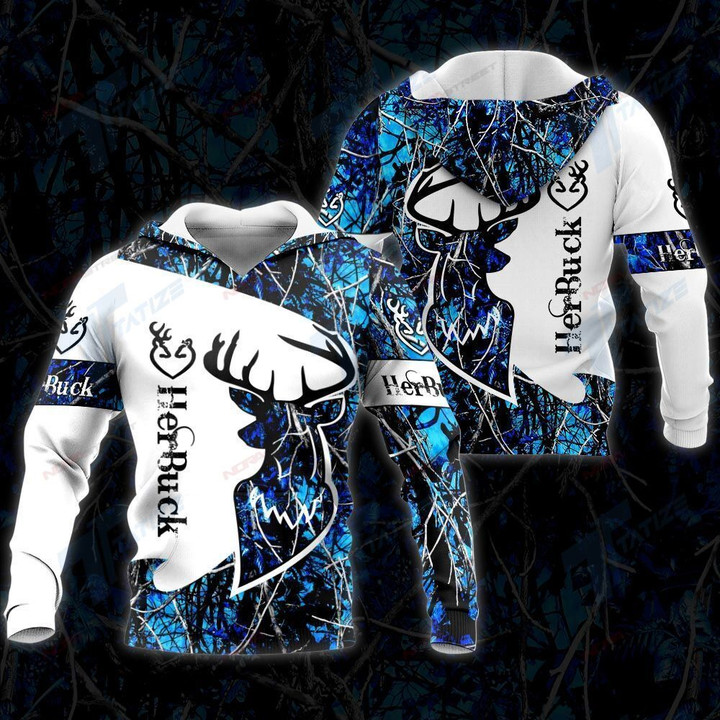 Hunting couple his doe her buck 3D All Over Printed Shirt Sweatshirt Hoodie Bomber Jacket Size S - 5