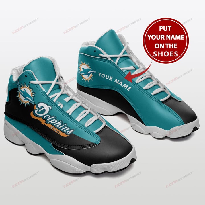 Miami Dolphins Personalized Air JD13 Sneakers 007
